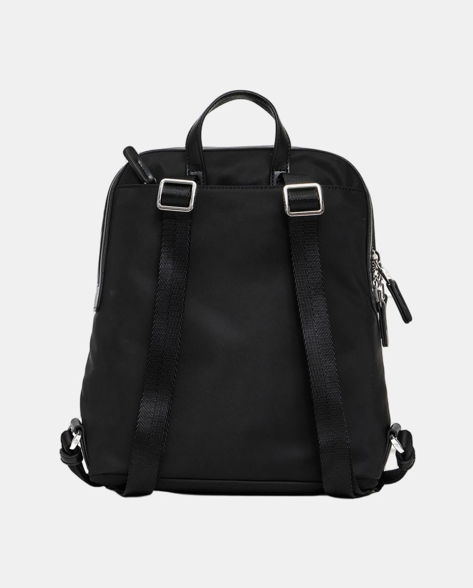 Mochila de nylon azul-marinho Preto-3