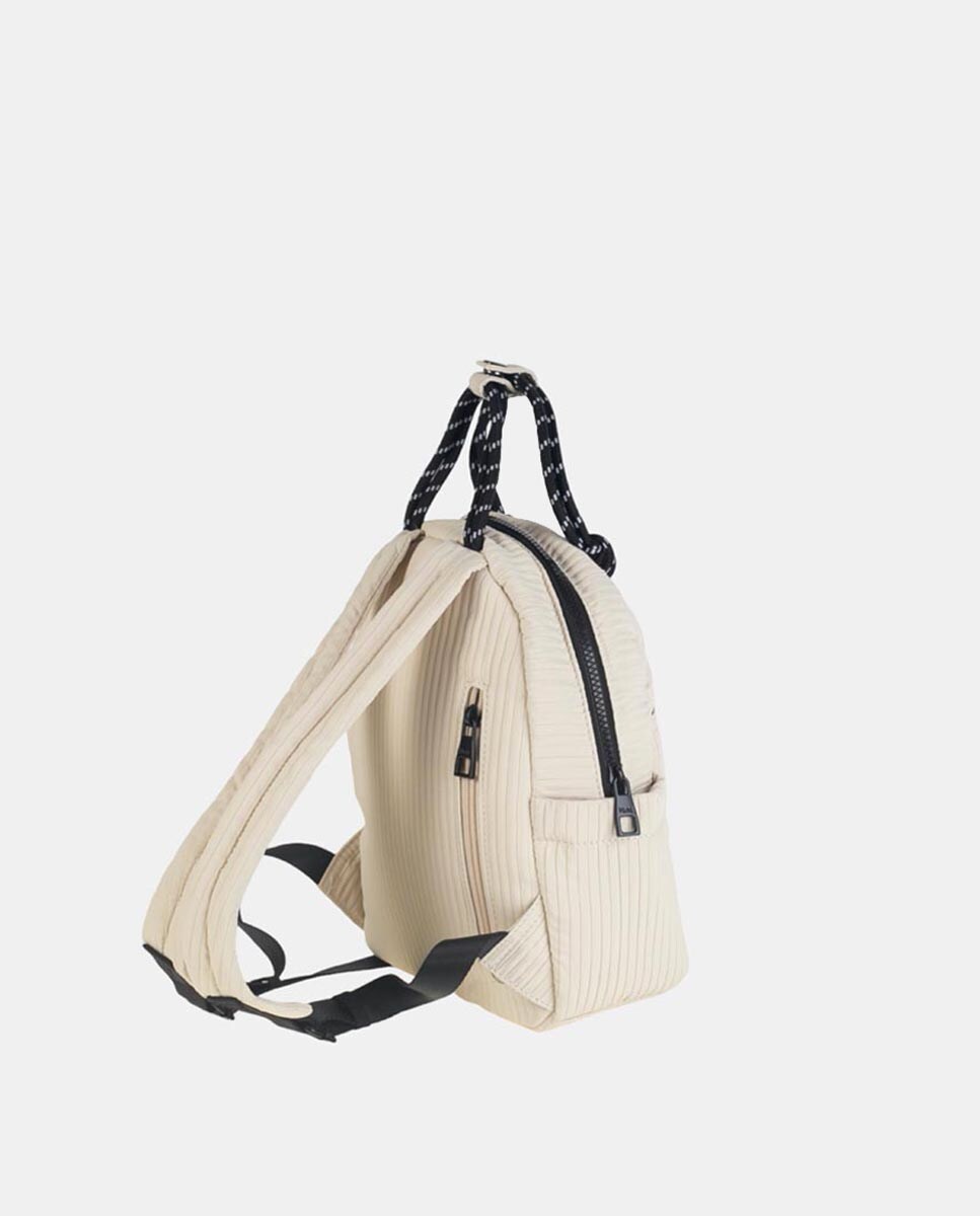 Mochila com Bolsos à Frente Bege-2