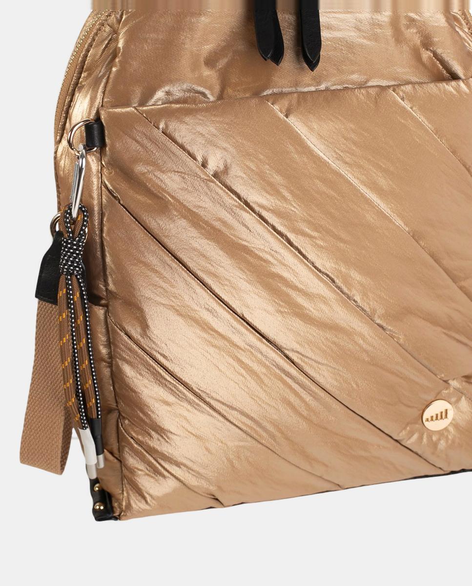 Mochila de Nylon com Fechos de Correr Ouro-3