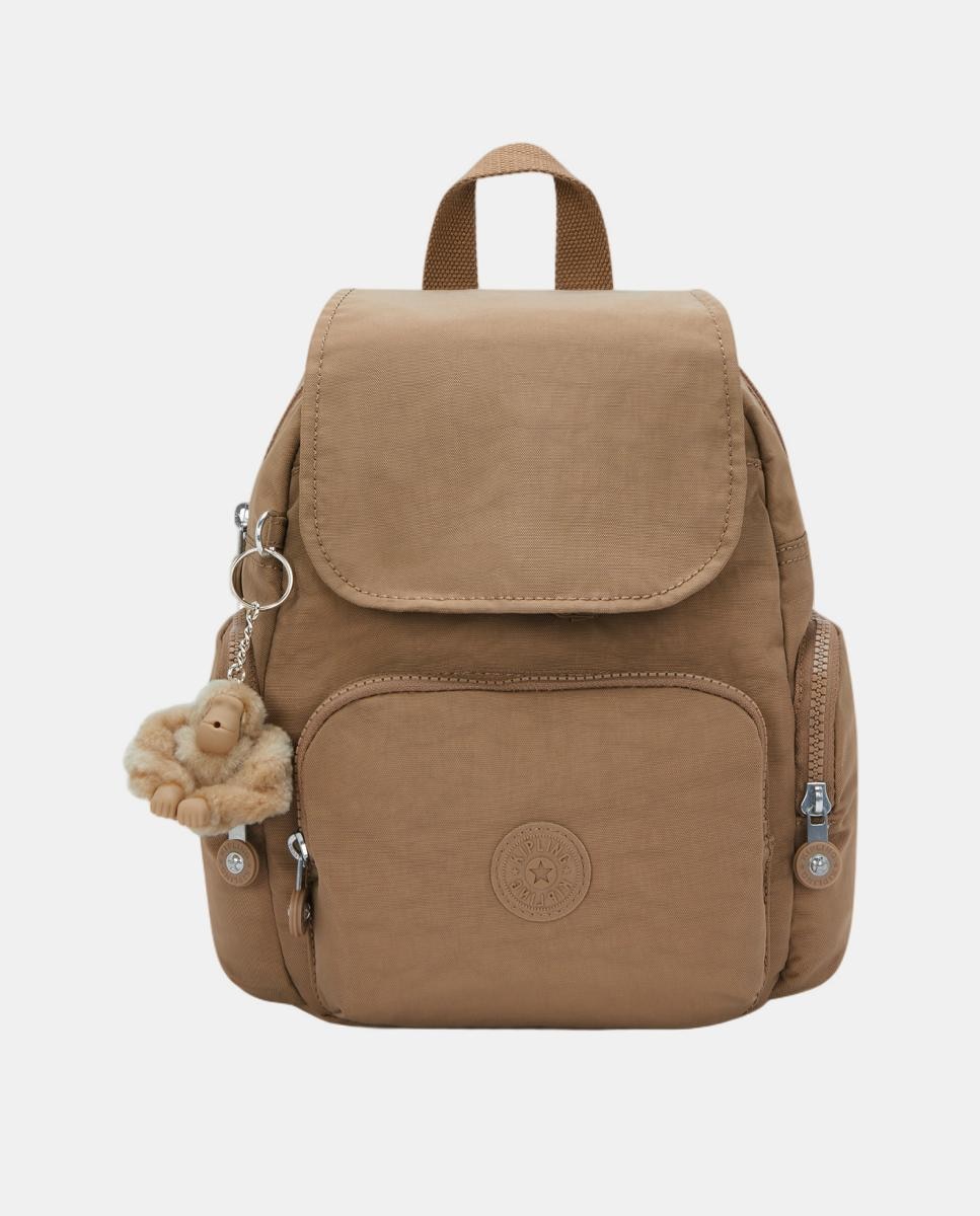 Mochila Mini com Bolsos e Correias Ajustáveis Camel-1