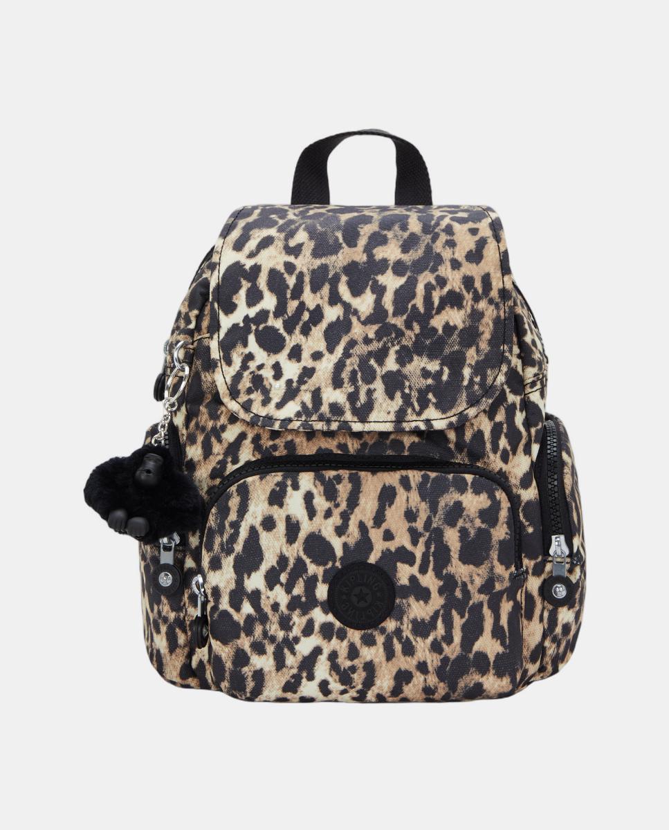 Mochila Mini com Bolsos e Correias Ajustáveis Preto / Natural-1