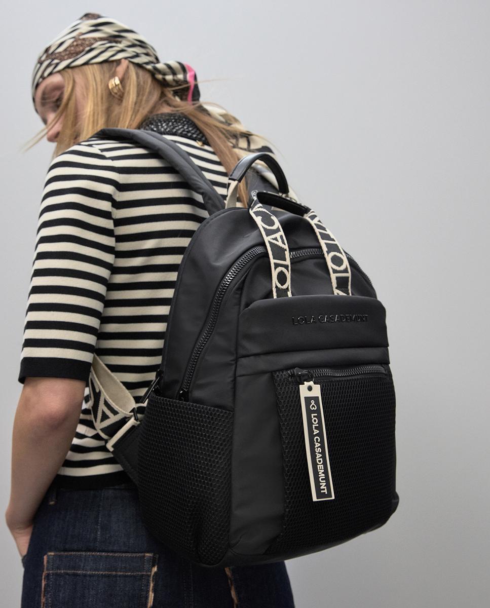 Mochila de nylon Preto-2