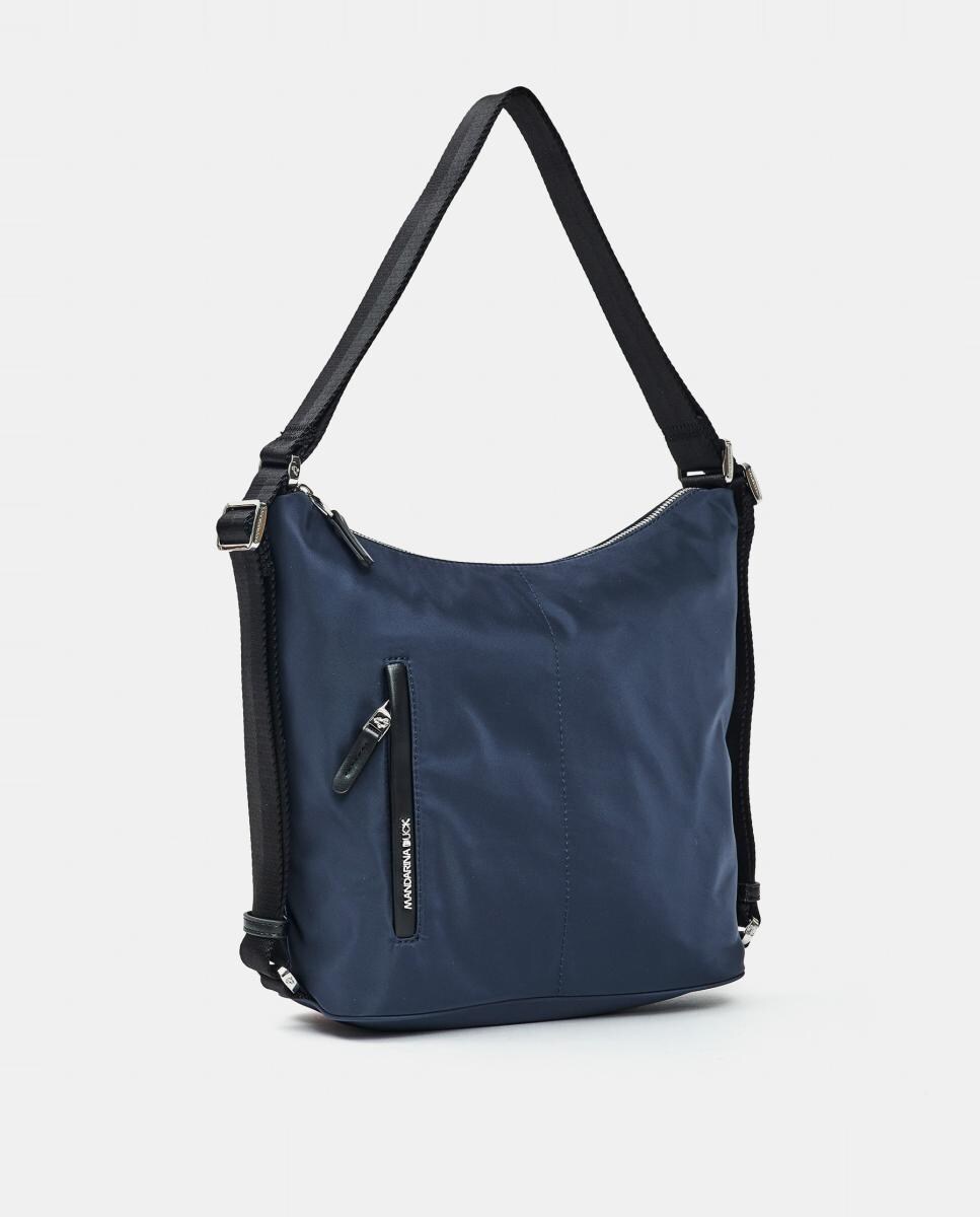 Mala de Ombro Conversível em Mochila Azul-2