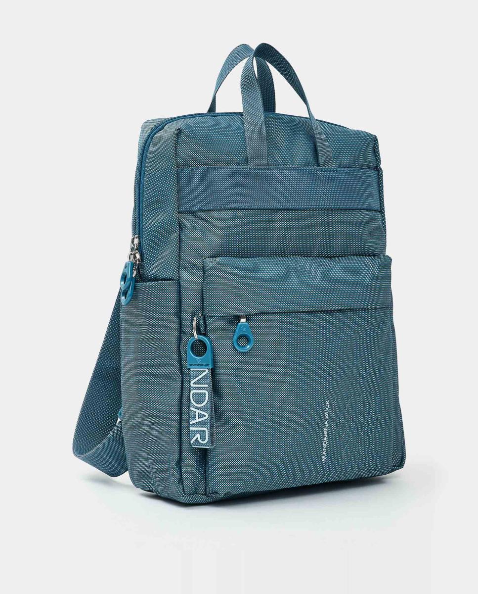 Mochila com Fecho de Correr e Alças Ajustáveis - Cinzento Escuro Azul-claro-2