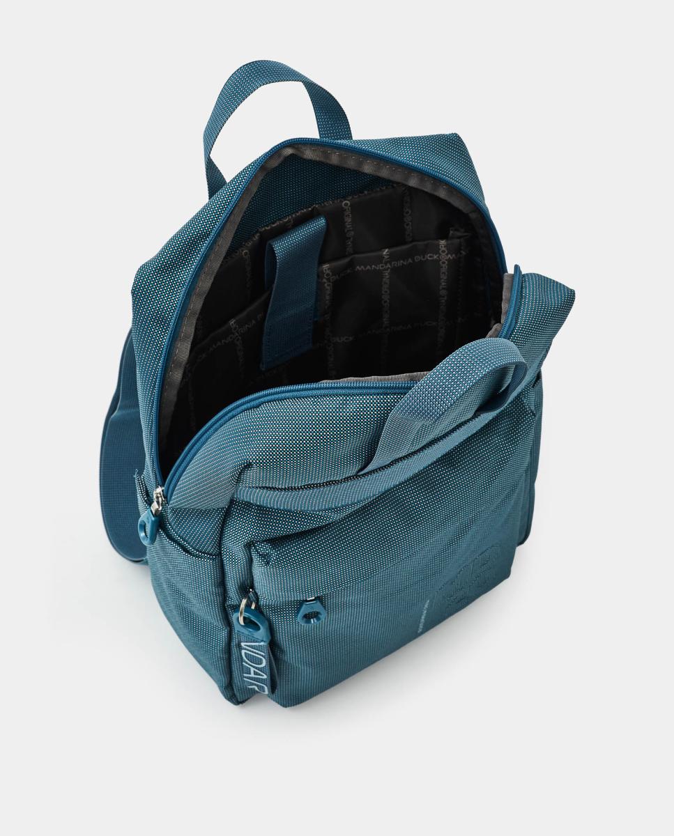 Mochila com Fecho de Correr e Alças Ajustáveis - Cinzento Escuro Azul-claro-4