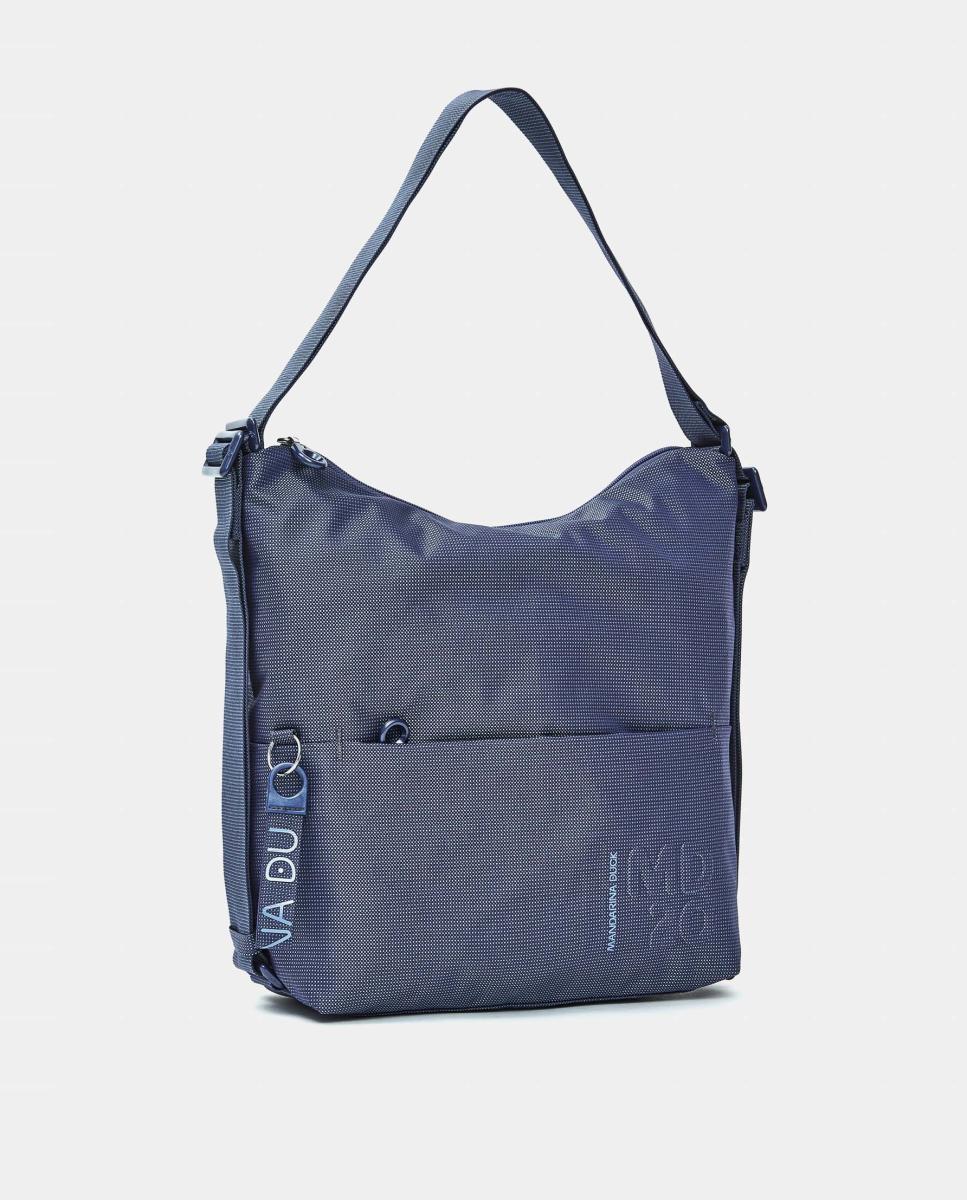Mala em Tecido Conversível em Mochila Azul-1