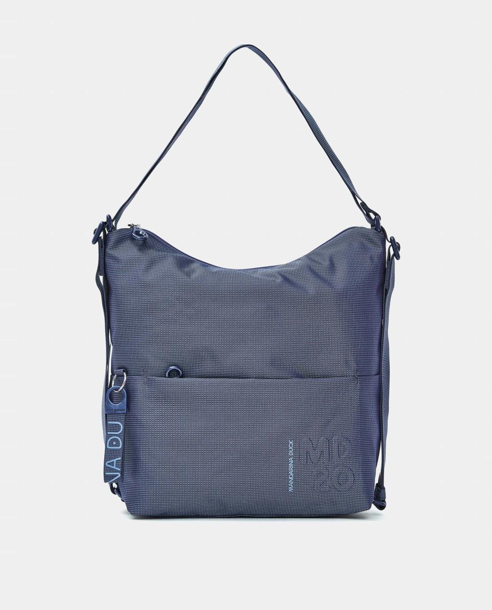 Mala em Tecido Conversível em Mochila Azul-2