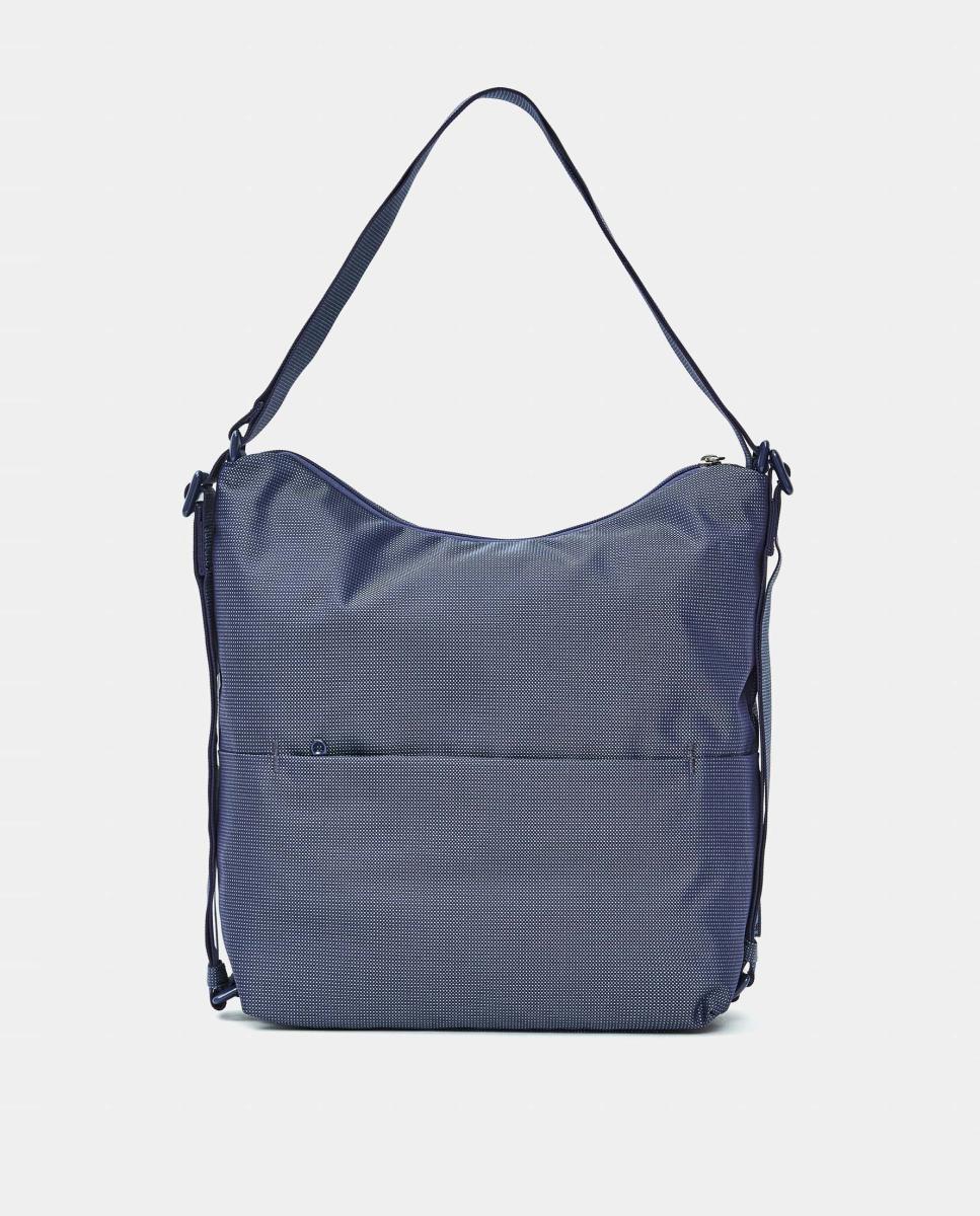 Mala em Tecido Conversível em Mochila Azul-3