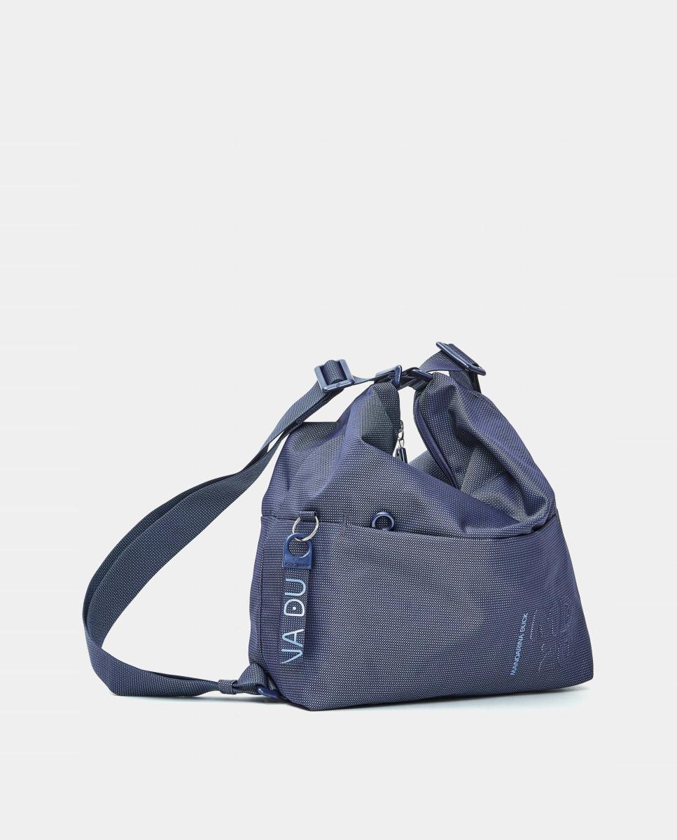 Mala em Tecido Conversível em Mochila Azul-4