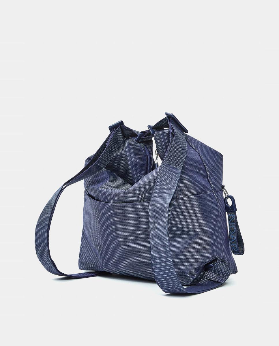 Mala em Tecido Conversível em Mochila Azul-5