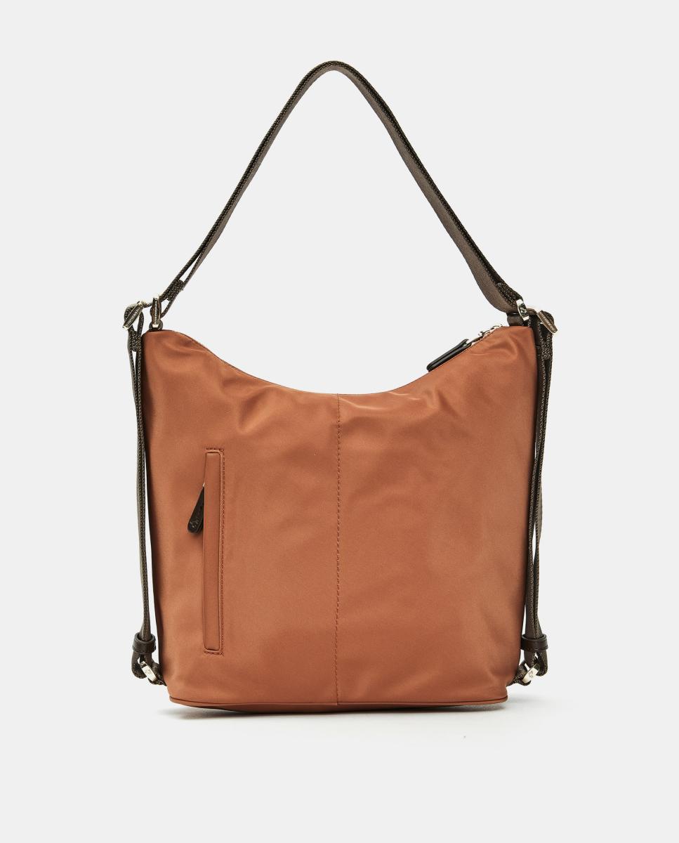 Mala de Ombro Conversível em Mochila Castanho-3