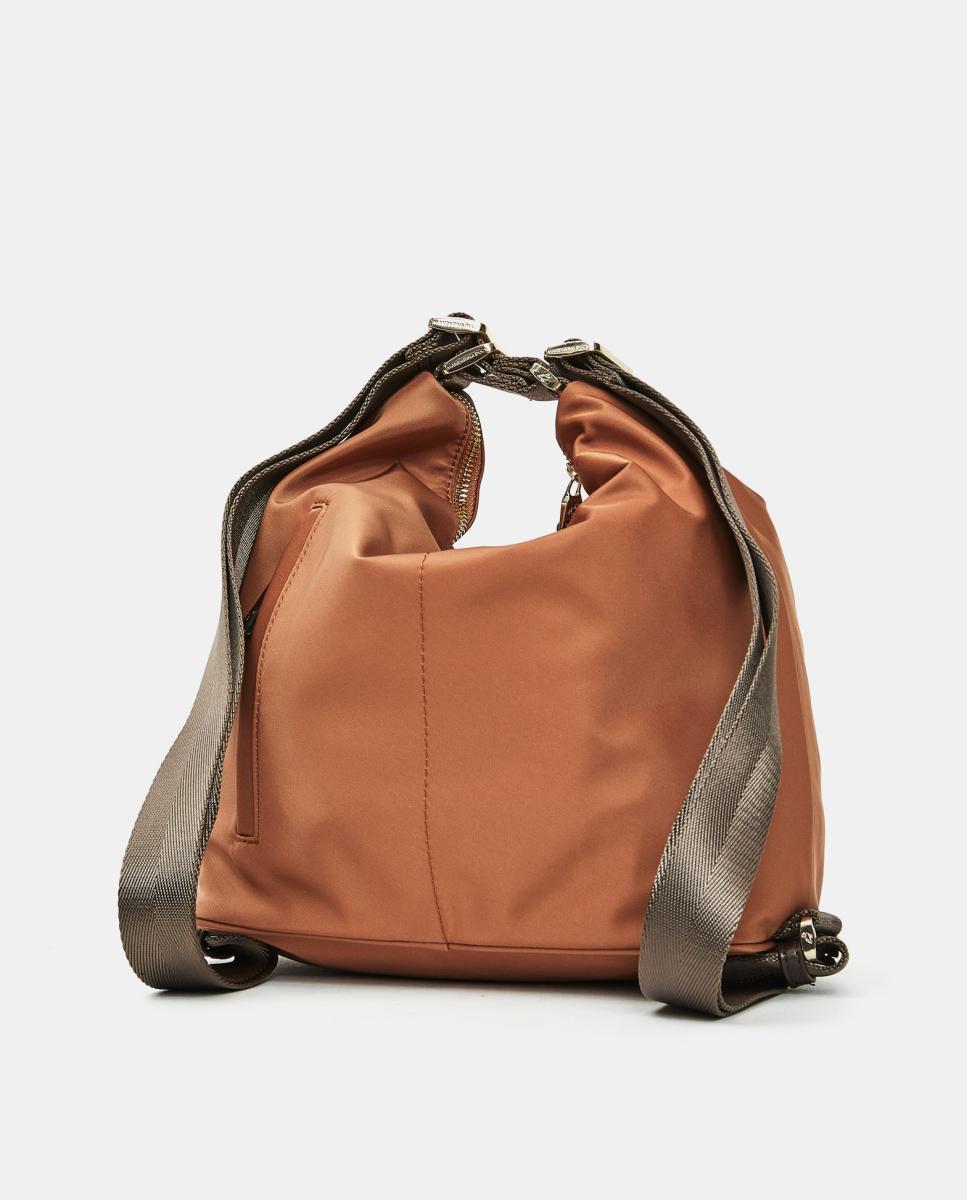 Mala de Ombro Conversível em Mochila Castanho-5