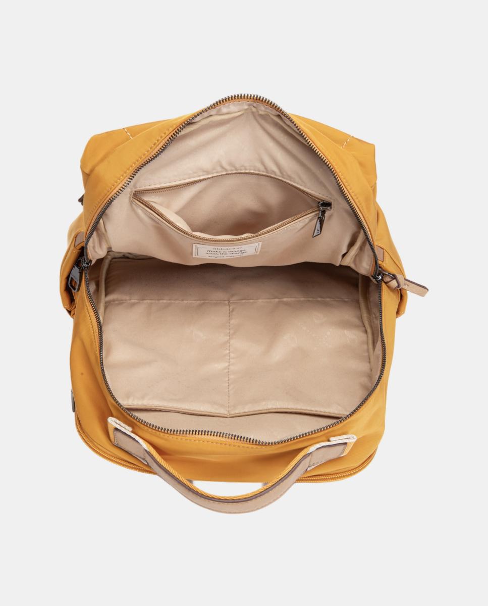 Mochila em Tecido com Fechos de Correr Amarelo-5