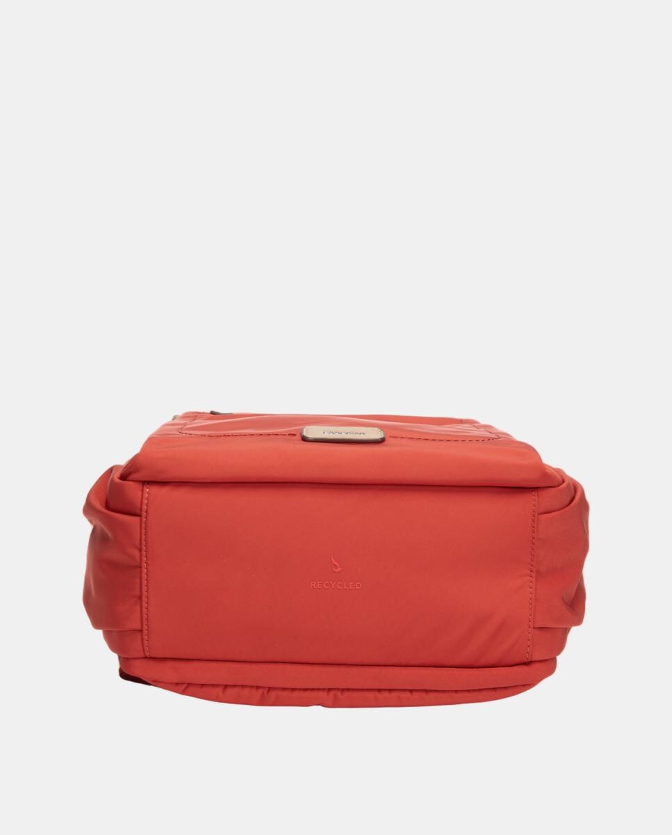 Mochila em Tecido com Fechos de Correr Vermelho-4