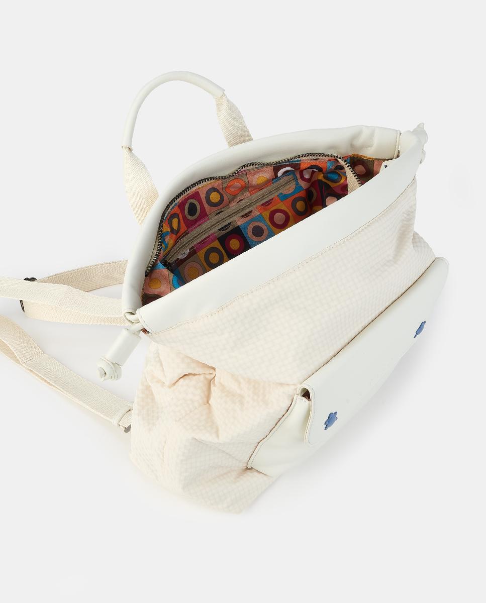 Mochila com Fecho de Correr Bege-3