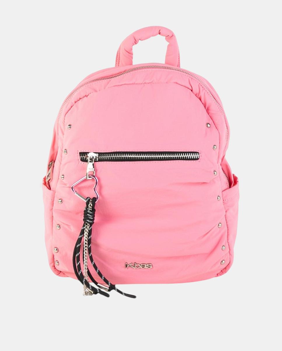 Imagem 0 de Mochila de Nylon Ligeiro com Bolso à Frente e Tachas Metálicas