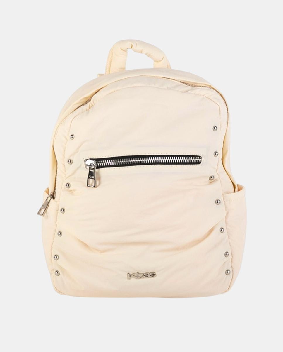 Imagem 0 de Mochila de Nylon Ligeiro com Bolso à Frente e Tachas Metálicas