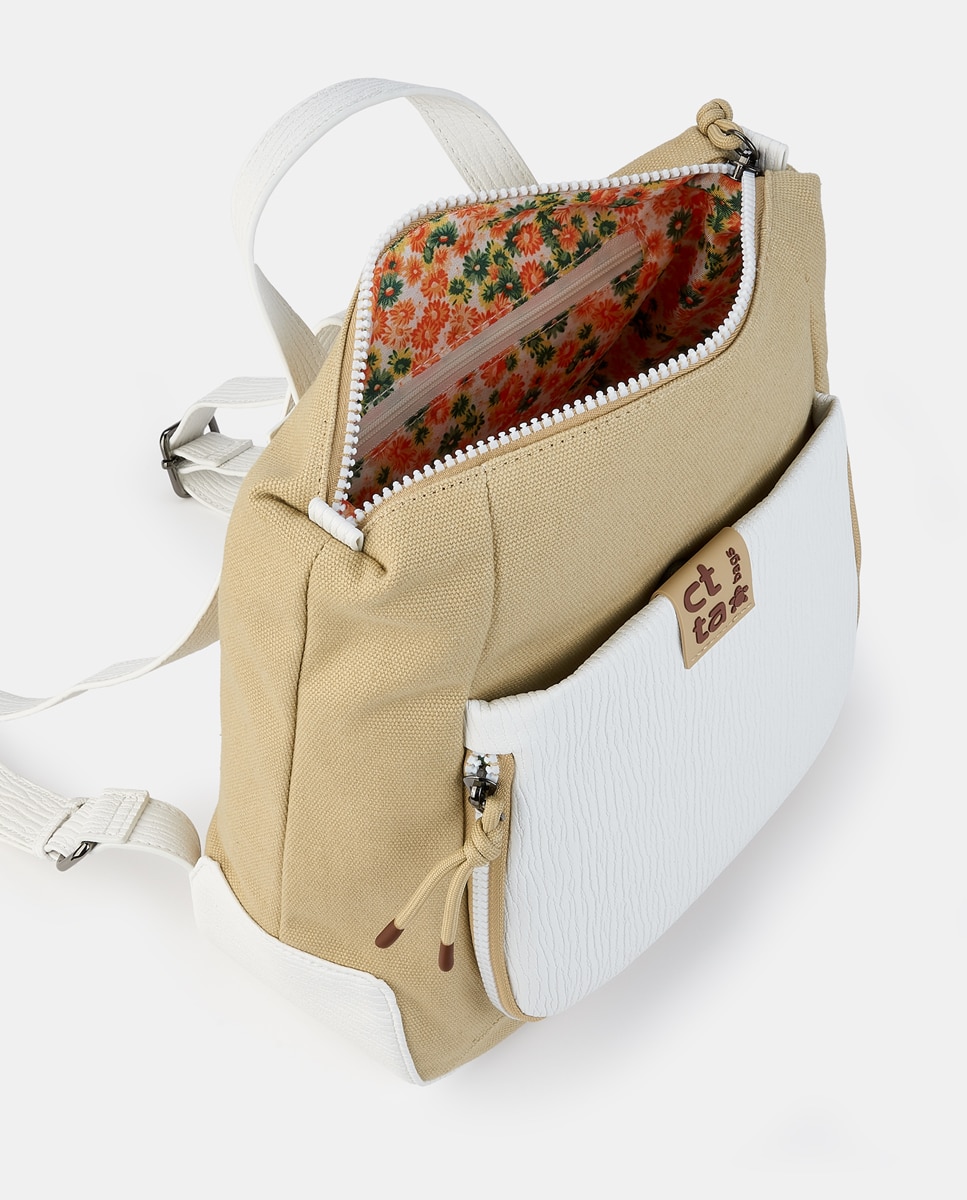 Mochila com Fecho de Correr Branco-3