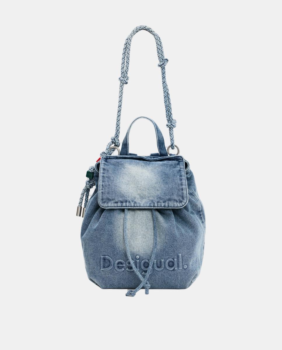 Mochila Pequena de Ganga com Contas Azul-claro-3