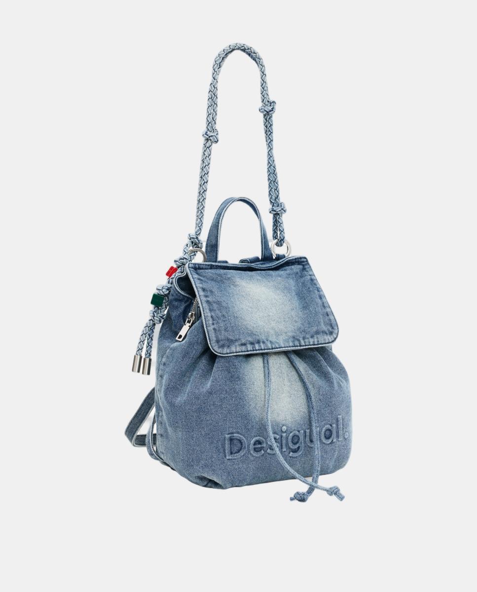 Mochila Pequena de Ganga com Contas Azul-claro-4
