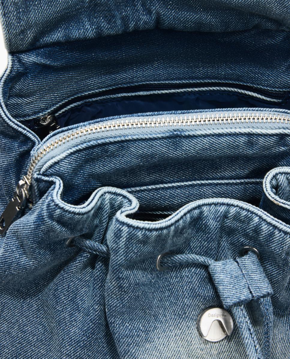 Mochila Pequena de Ganga com Contas Azul-claro-7