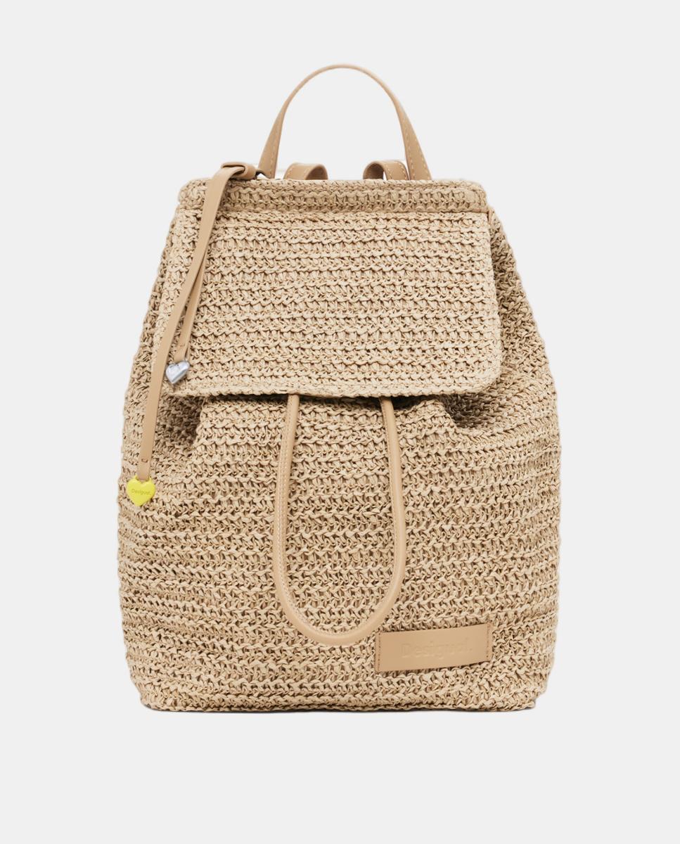 Imagem 0 de Mochila Pequena de Ráfia com Contas