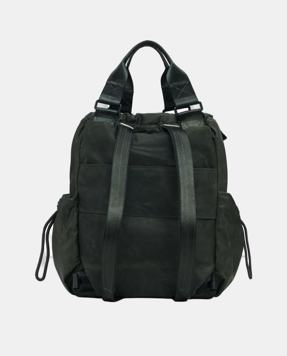 Mochila Média Multiposições de Nylon Caqui-3
