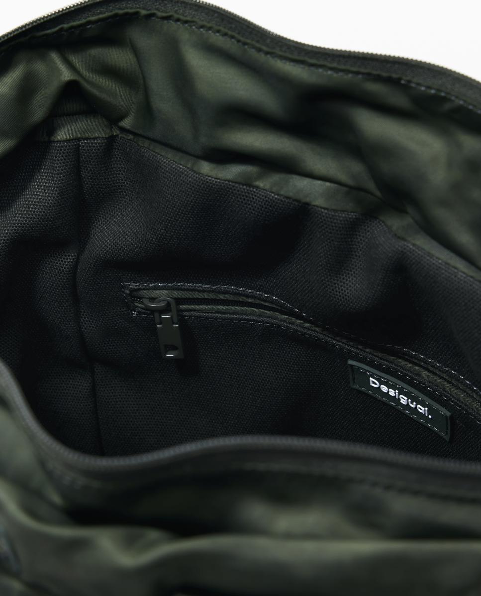 Mochila Média Multiposições de Nylon Caqui-4
