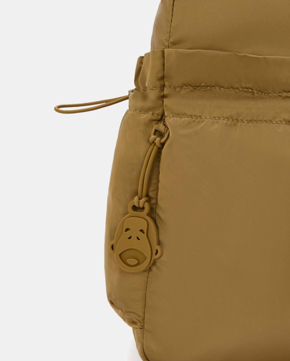 Mochila de Tamanho Médio com Bolso com Cordão de Ajuste Castanho-5