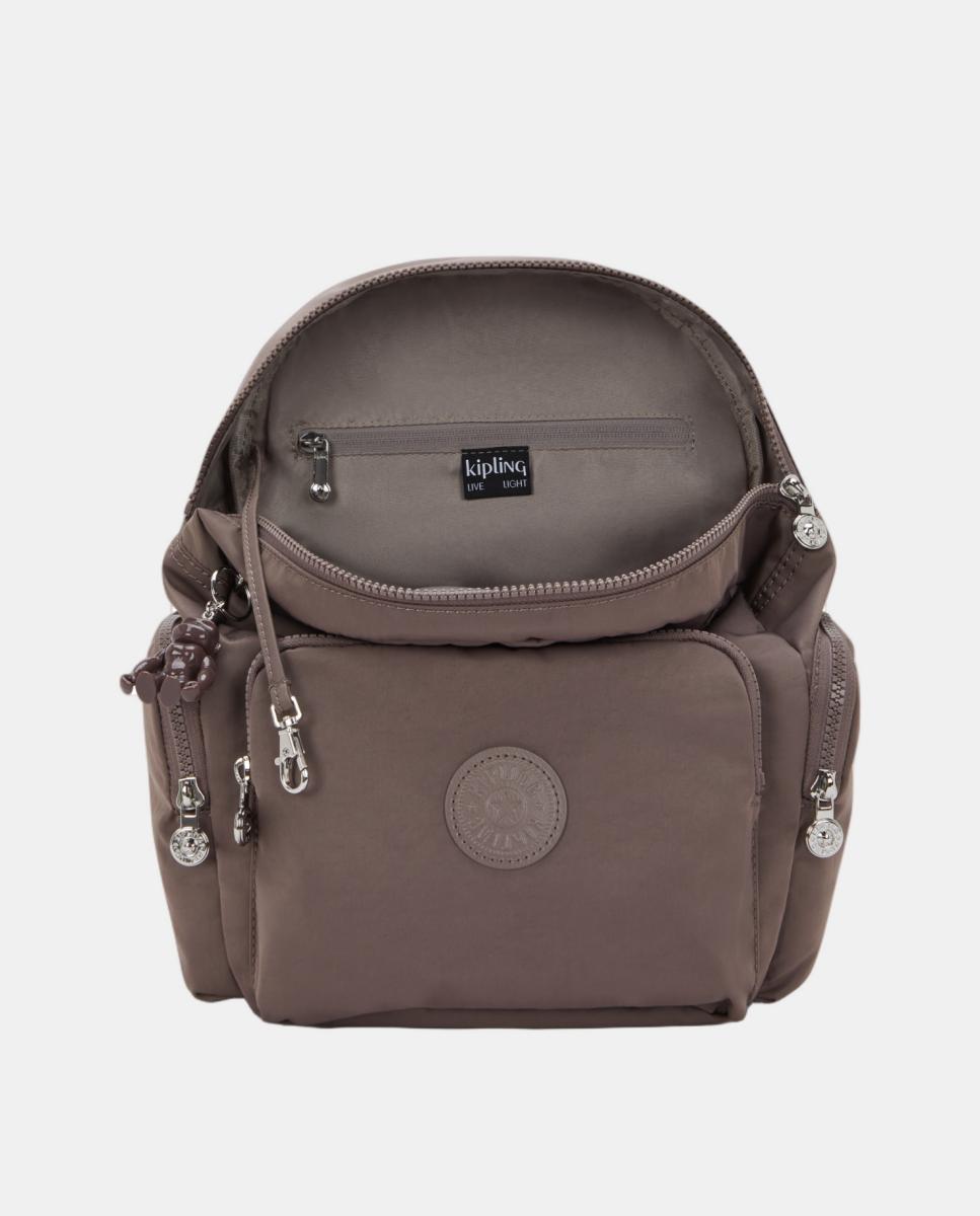 Mochila Média com Correias Ajustáveis, Modelo City Zip S Castanho-3
