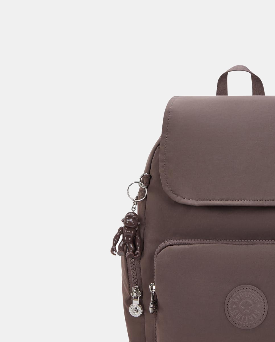 Mochila Média com Correias Ajustáveis, Modelo City Zip S Castanho-5