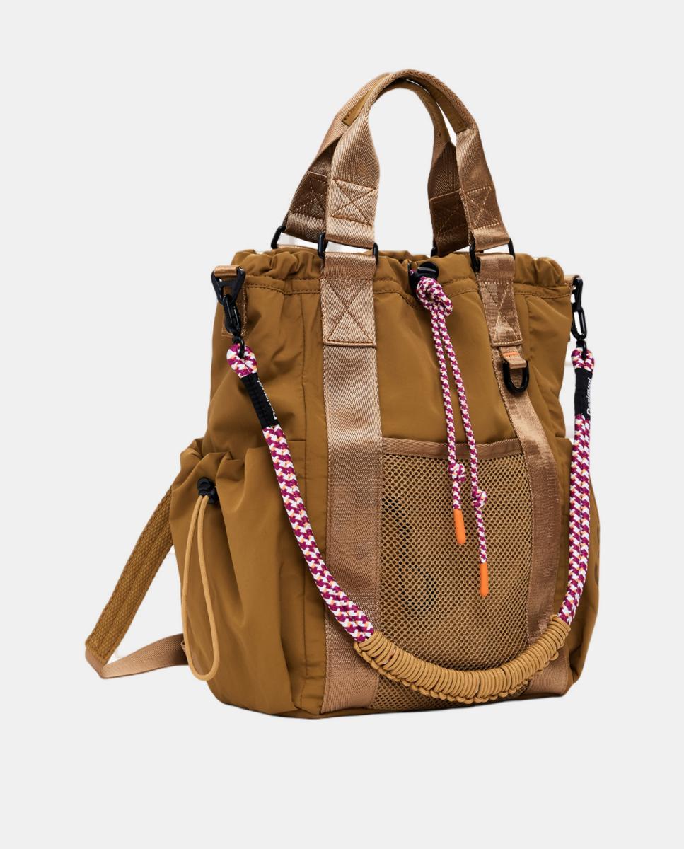 Mochila Grande Multiposições Castanho caramelo-3