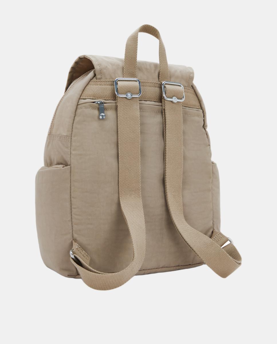 Mochila Média com Correias Ajustáveis, Modelo City Zip S Bege-2