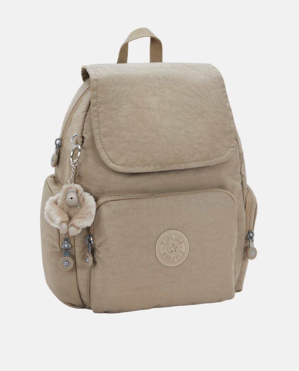 Mochila Média com Correias Ajustáveis, Modelo City Zip S Bege-4