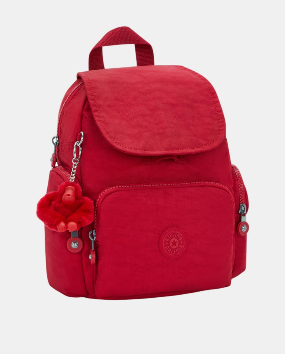 Mochila Pequena com Correias Ajustáveis, Modelo City Zip Mini Vermelho-4