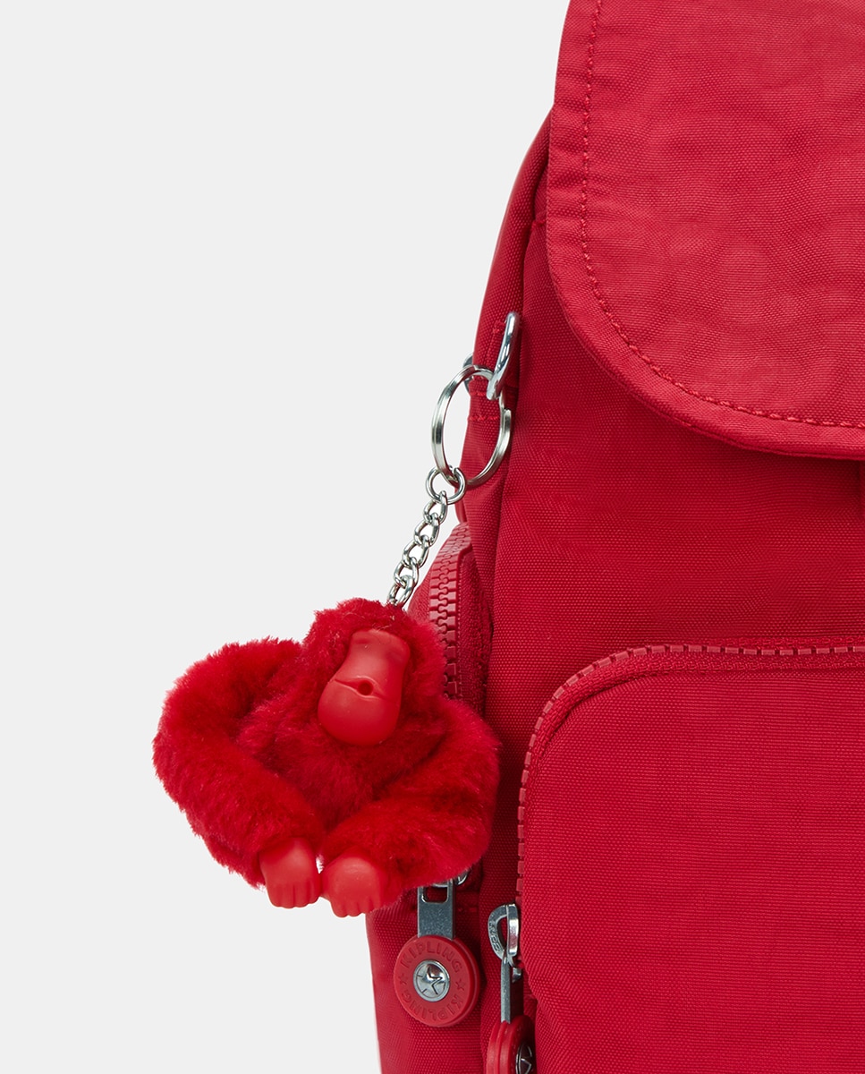 Mochila Pequena com Correias Ajustáveis, Modelo City Zip Mini Vermelho-5