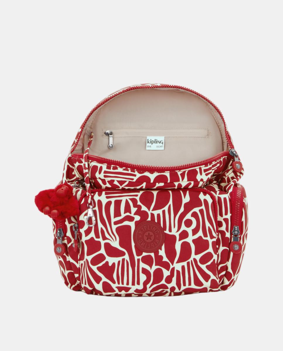 Mochila Média com Correias Ajustáveis, Modelo City Zip S Vermelho-3