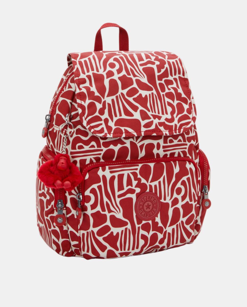 Mochila Média com Correias Ajustáveis, Modelo City Zip S Vermelho-4