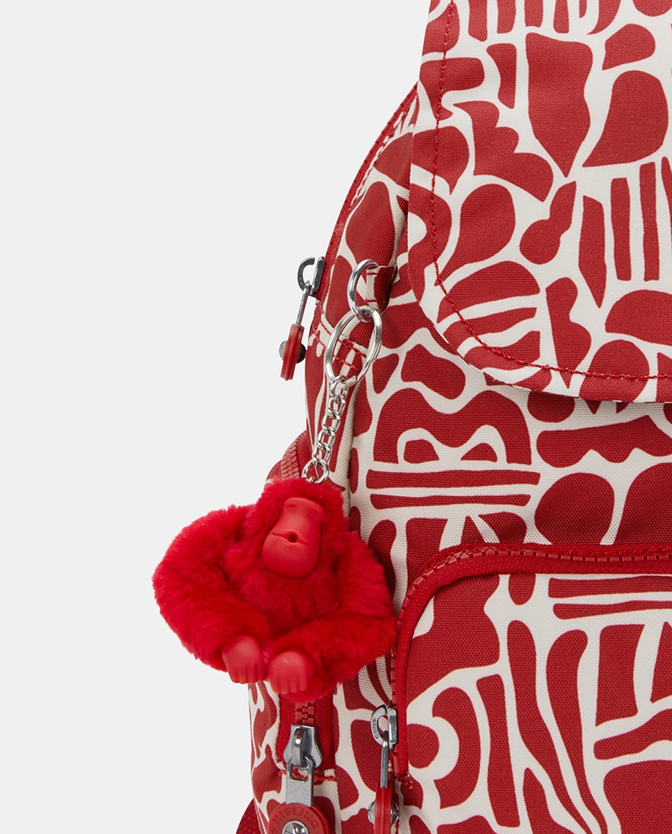 Mochila Média com Correias Ajustáveis, Modelo City Zip S Vermelho-5