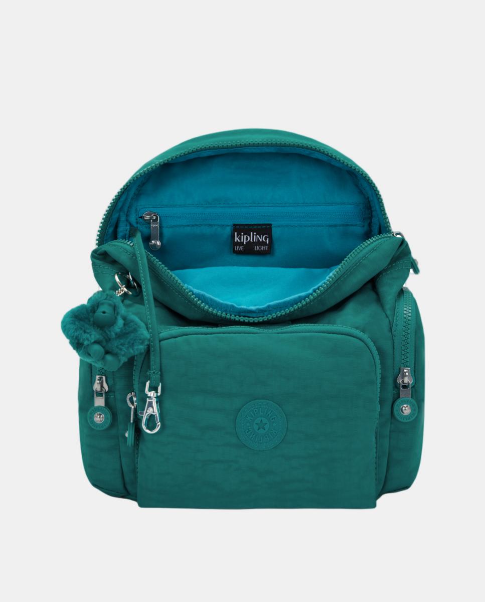 Mochila Pequena com Correias Ajustáveis, Modelo City Zip Mini Verde-3