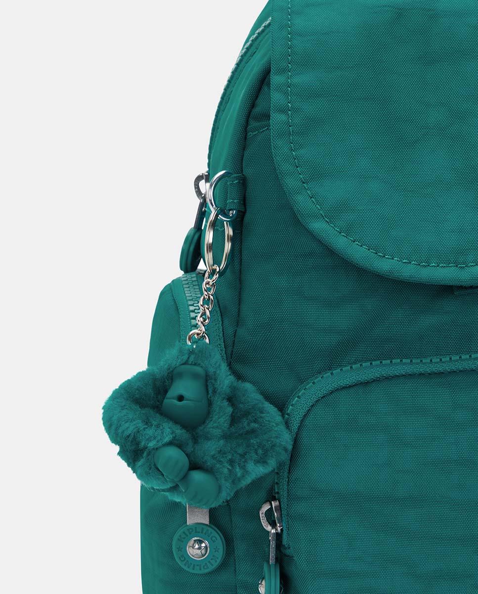 Mochila Pequena com Correias Ajustáveis, Modelo City Zip Mini Verde-5