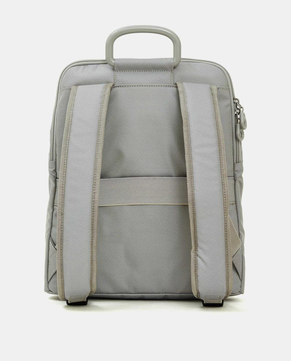 Mochila em Tecido com Fecho de Correr Cinzento-claro-2