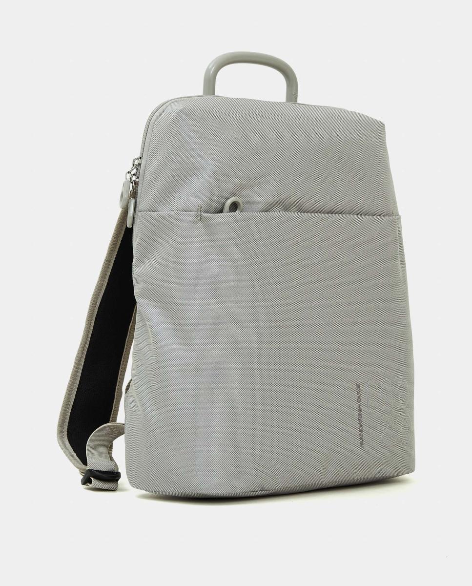Mochila em Tecido com Fecho de Correr Cinzento-claro-3