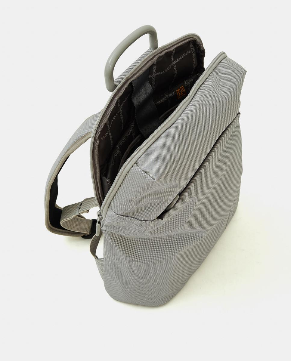 Mochila em Tecido com Fecho de Correr Cinzento-claro-4