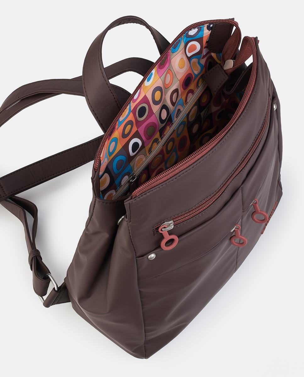 Mochila con cremallera - Caminatta - Marrón Marrón-3