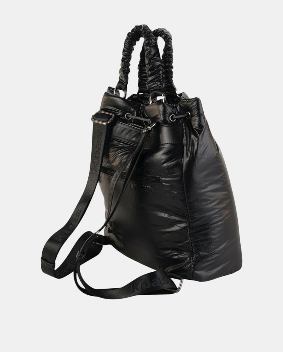 Mochila Urbana Larga em Tecido Técnico Ligeiro com Correias Ajustáveis e Bolsos Exteriores Preto-2