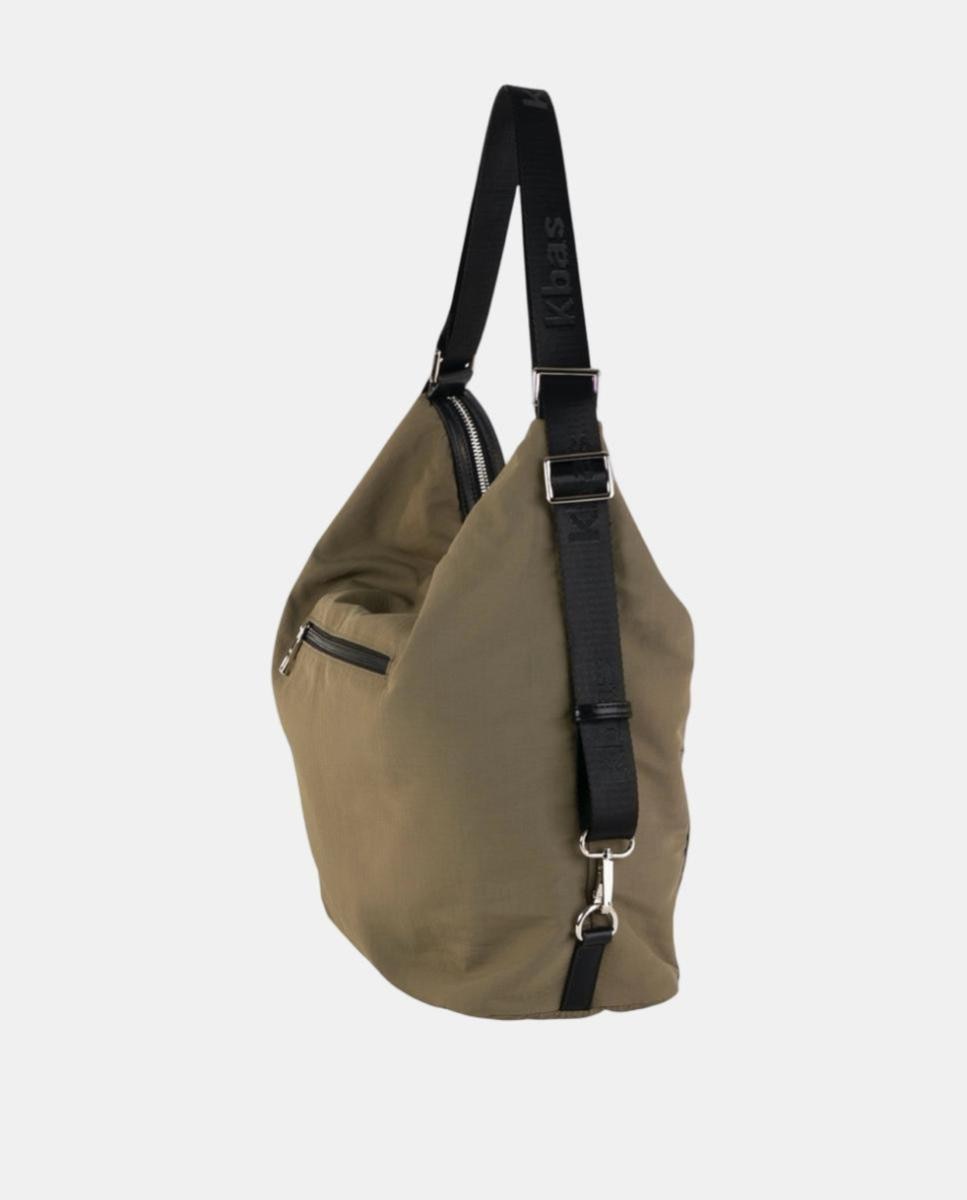 Mala Hobo de Nylon Ligeiro Conversível em Mochila Verde-militar-2