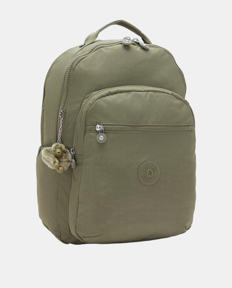 Mochila Grande com Compartimento Independente para Portátil Verde-escuro-4
