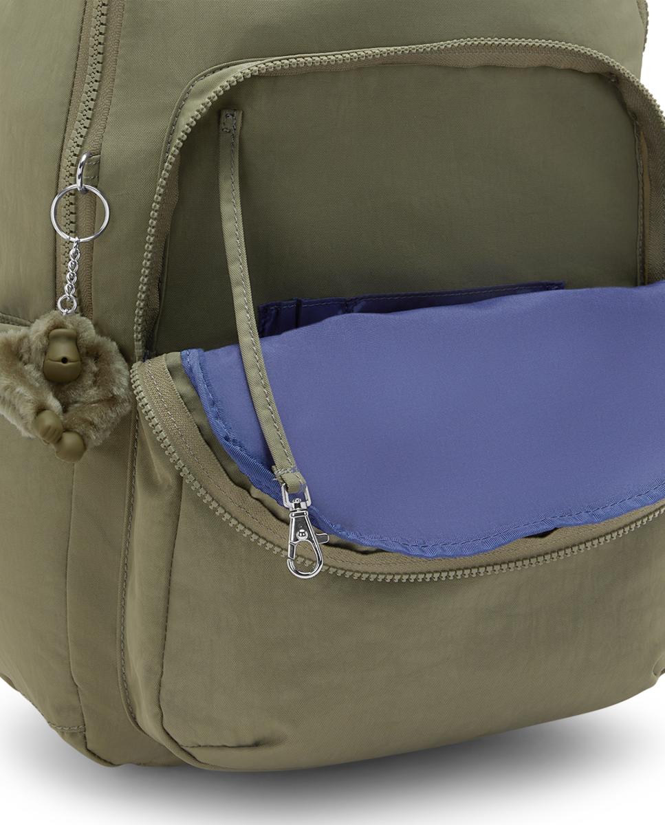 Mochila Grande com Compartimento Independente para Portátil Verde-escuro-5