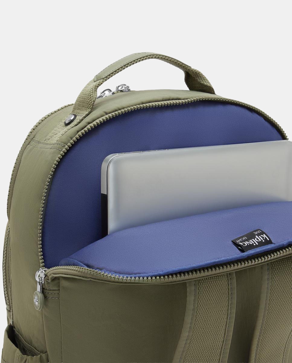 Mochila Grande com Compartimento Independente para Portátil Verde-escuro-6
